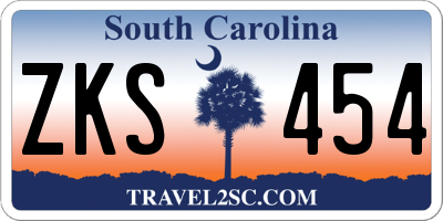 SC license plate ZKS454