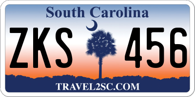 SC license plate ZKS456