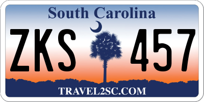 SC license plate ZKS457