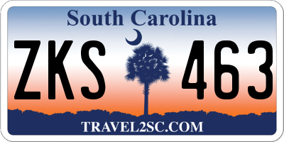 SC license plate ZKS463