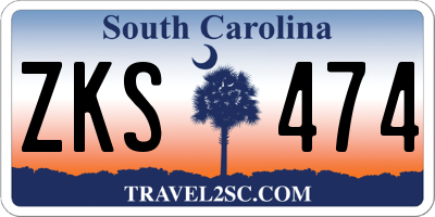 SC license plate ZKS474