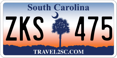 SC license plate ZKS475