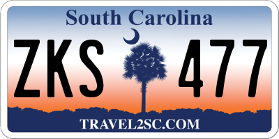 SC license plate ZKS477