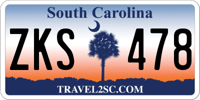 SC license plate ZKS478