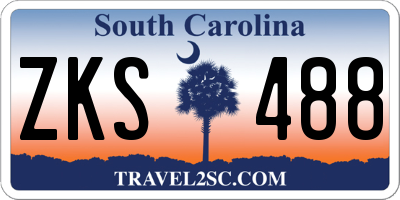 SC license plate ZKS488