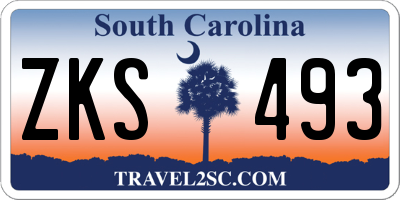 SC license plate ZKS493