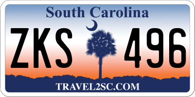 SC license plate ZKS496