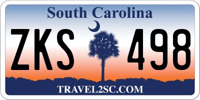SC license plate ZKS498