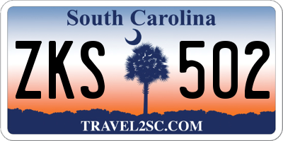 SC license plate ZKS502