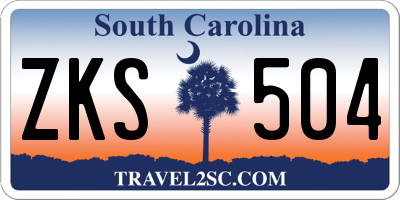 SC license plate ZKS504