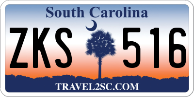 SC license plate ZKS516