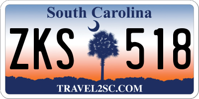 SC license plate ZKS518