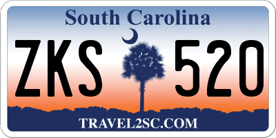 SC license plate ZKS520