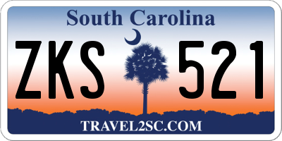 SC license plate ZKS521