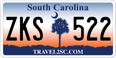 SC license plate ZKS522