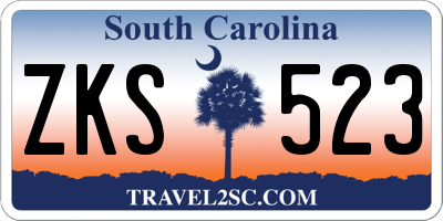 SC license plate ZKS523
