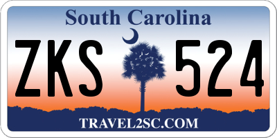 SC license plate ZKS524