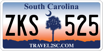 SC license plate ZKS525