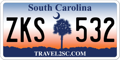 SC license plate ZKS532