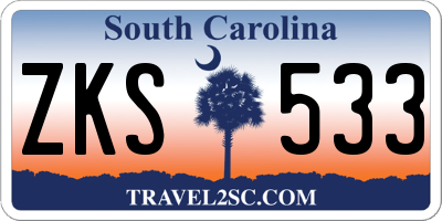 SC license plate ZKS533