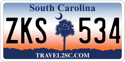 SC license plate ZKS534
