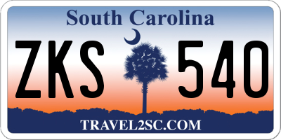 SC license plate ZKS540