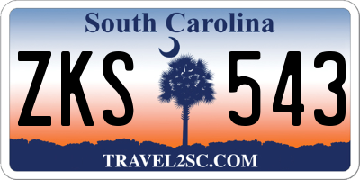 SC license plate ZKS543
