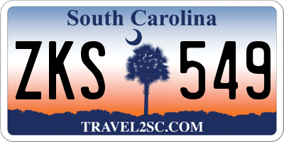 SC license plate ZKS549