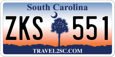 SC license plate ZKS551