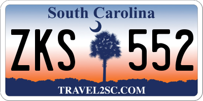 SC license plate ZKS552