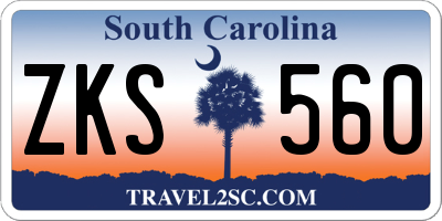 SC license plate ZKS560