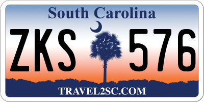 SC license plate ZKS576