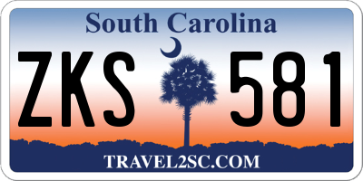 SC license plate ZKS581