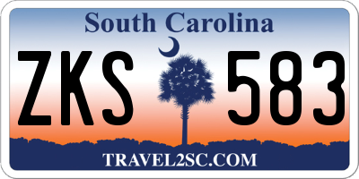 SC license plate ZKS583
