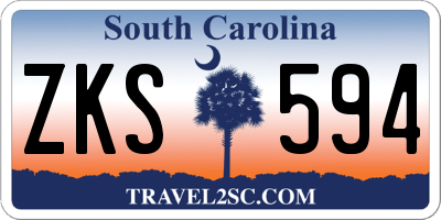 SC license plate ZKS594