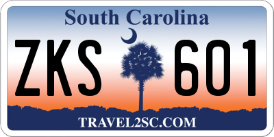 SC license plate ZKS601