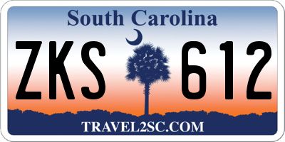 SC license plate ZKS612