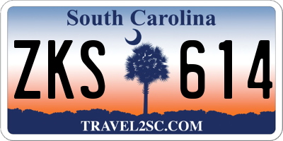 SC license plate ZKS614