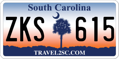 SC license plate ZKS615