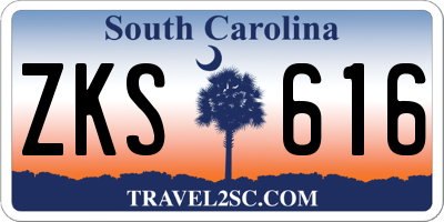 SC license plate ZKS616