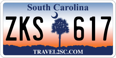 SC license plate ZKS617