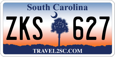 SC license plate ZKS627