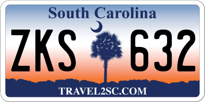SC license plate ZKS632