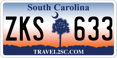 SC license plate ZKS633