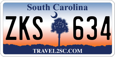 SC license plate ZKS634