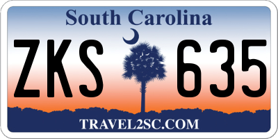 SC license plate ZKS635