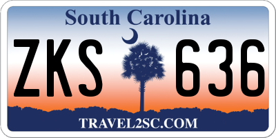 SC license plate ZKS636