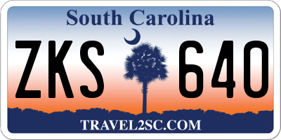 SC license plate ZKS640