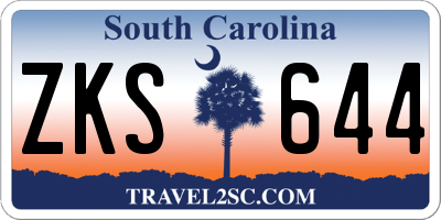 SC license plate ZKS644