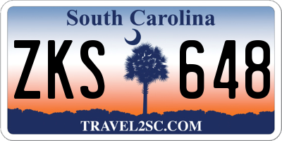 SC license plate ZKS648